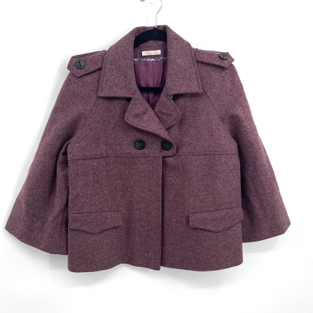Elegant Women's Burgundy Peacoat